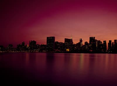 Manhattan skyline at dusk